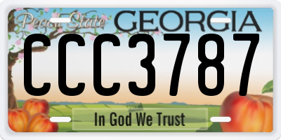 GA license plate CCC3787