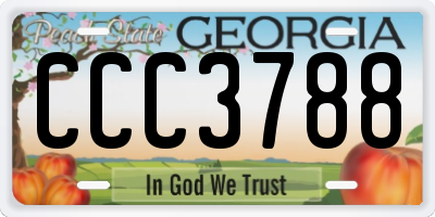 GA license plate CCC3788