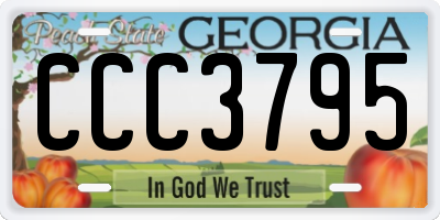 GA license plate CCC3795