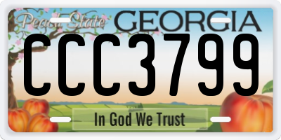 GA license plate CCC3799