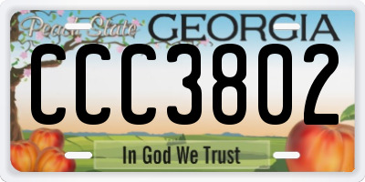 GA license plate CCC3802