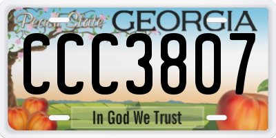 GA license plate CCC3807