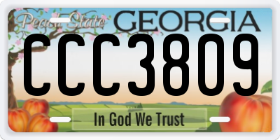 GA license plate CCC3809