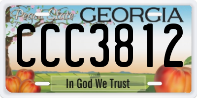 GA license plate CCC3812