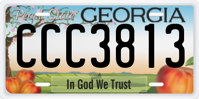 GA license plate CCC3813