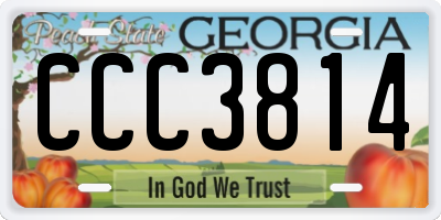 GA license plate CCC3814