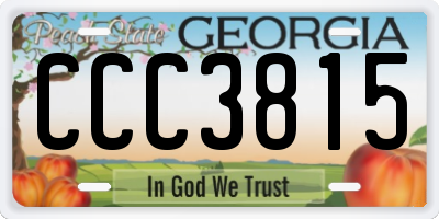 GA license plate CCC3815