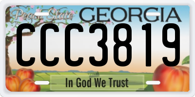 GA license plate CCC3819
