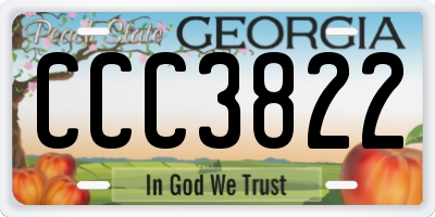 GA license plate CCC3822