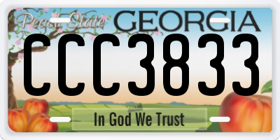 GA license plate CCC3833
