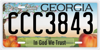 GA license plate CCC3843