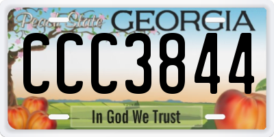 GA license plate CCC3844