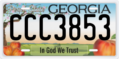GA license plate CCC3853