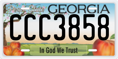GA license plate CCC3858
