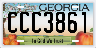 GA license plate CCC3861