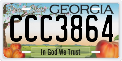GA license plate CCC3864