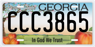 GA license plate CCC3865