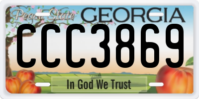 GA license plate CCC3869
