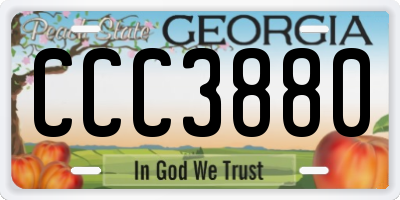 GA license plate CCC3880