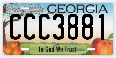 GA license plate CCC3881