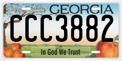 GA license plate CCC3882