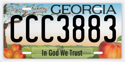 GA license plate CCC3883