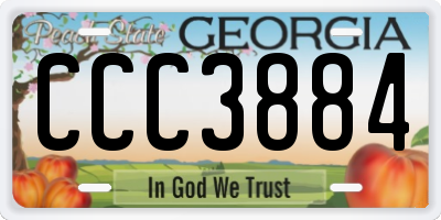 GA license plate CCC3884