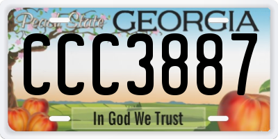GA license plate CCC3887