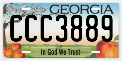 GA license plate CCC3889