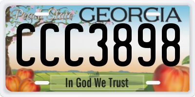 GA license plate CCC3898
