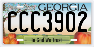 GA license plate CCC3902