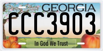 GA license plate CCC3903