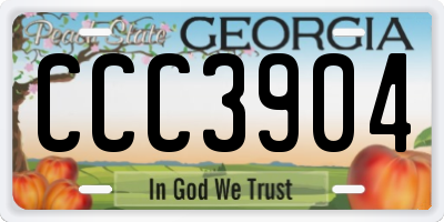GA license plate CCC3904