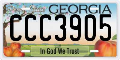 GA license plate CCC3905