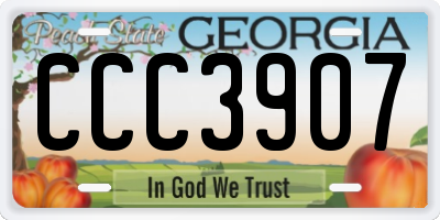 GA license plate CCC3907