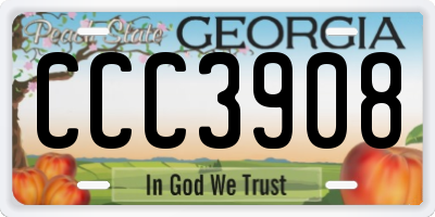 GA license plate CCC3908