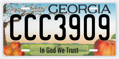 GA license plate CCC3909