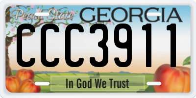 GA license plate CCC3911