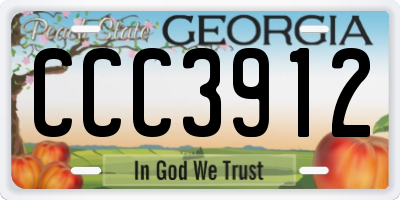 GA license plate CCC3912