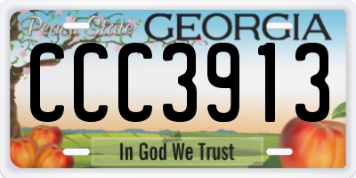 GA license plate CCC3913