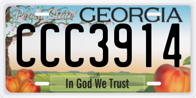 GA license plate CCC3914