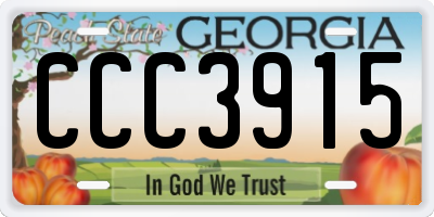 GA license plate CCC3915
