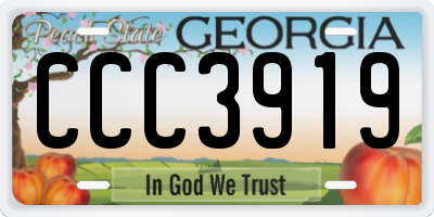GA license plate CCC3919