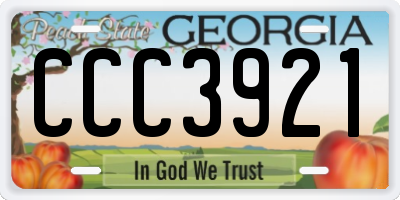 GA license plate CCC3921