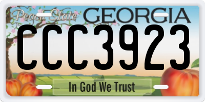 GA license plate CCC3923