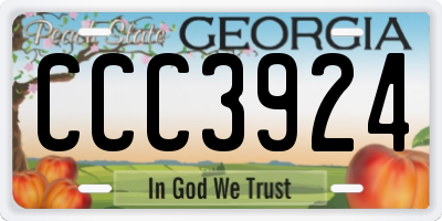GA license plate CCC3924