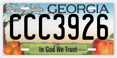GA license plate CCC3926