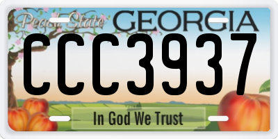 GA license plate CCC3937