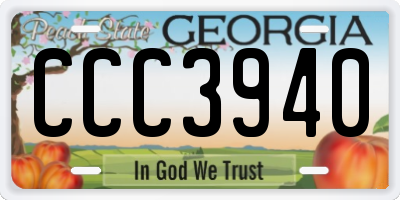 GA license plate CCC3940