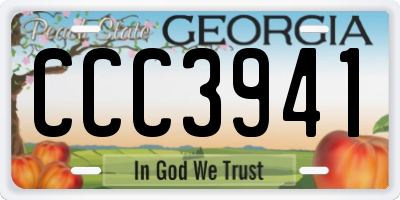 GA license plate CCC3941